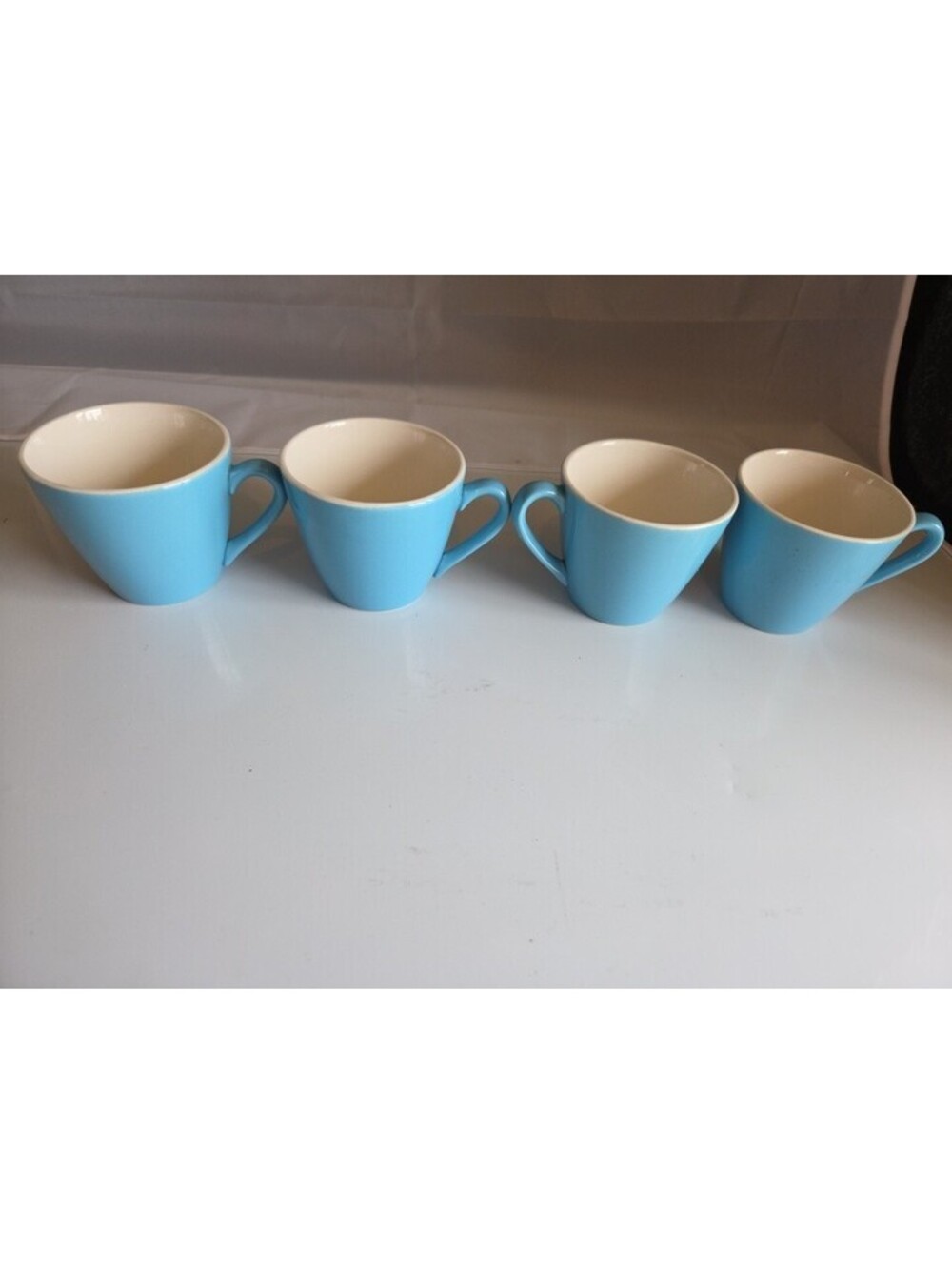 Vintage Atomic Blue 7pcs Sugar + Shakers + COFFEE CUPS Aqua Teal Blue MCM  SC2 - Picture 2 of 16